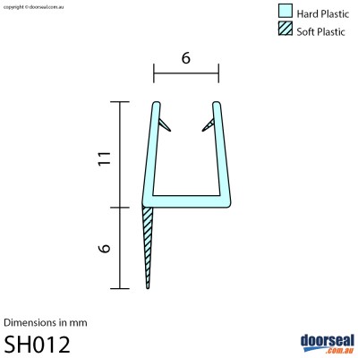 SH012 Shower Screen Seal (6mm glass)